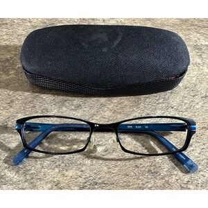 Converse GRAB Full Rim Metal Eyeglasses Frames Black/Blue w/Case 49-17-135mm G11